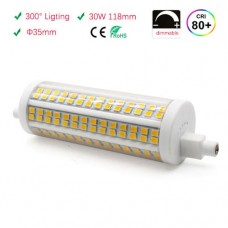 30W J118mm Φ35mm Ceramic R7s LED Double Ended Bulb Light Dimmable Lamp 300° Replace Halogen lamps